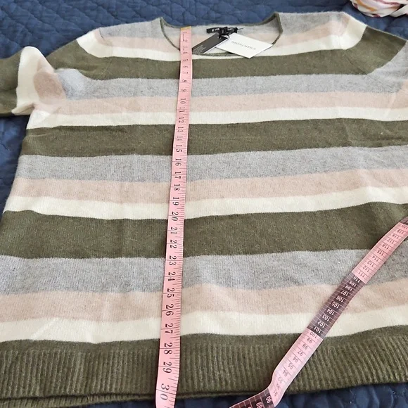41 Hawthorn,NWT, Rella Cashmere Striped Multicolor Crewneck Sweater 3X
